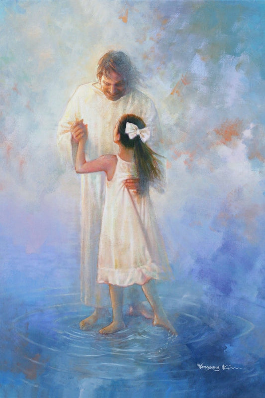 The Dance is a painting that depicts Jesus Christ dancing in heaven with a daughter of God - Yongsung Kim | Havenlight | Christian Artwork