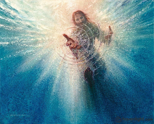 64 X 51 3/8 His Mighty Hand Original Oil On Canvas