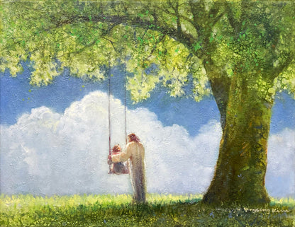 The Greatest In The Kingdom Of Heaven Original Painting 16.5 x 14